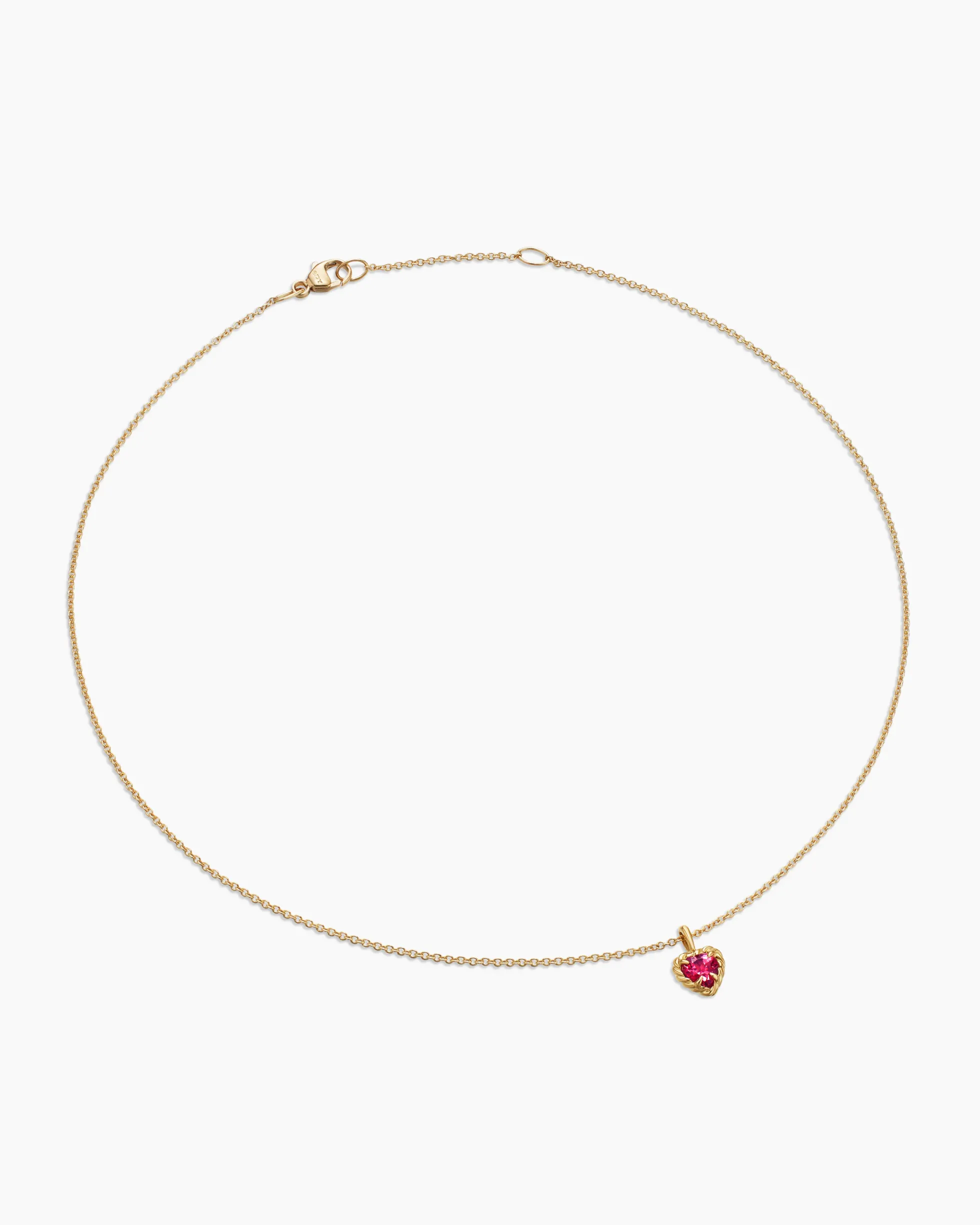 Cable Collectibles® Teen Heart Necklace 18K Yellow Gold with Rhodolite Garnet