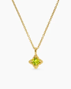 Cable Collectibles® Teen Quad Necklace 18K Yellow Gold with Peridot
