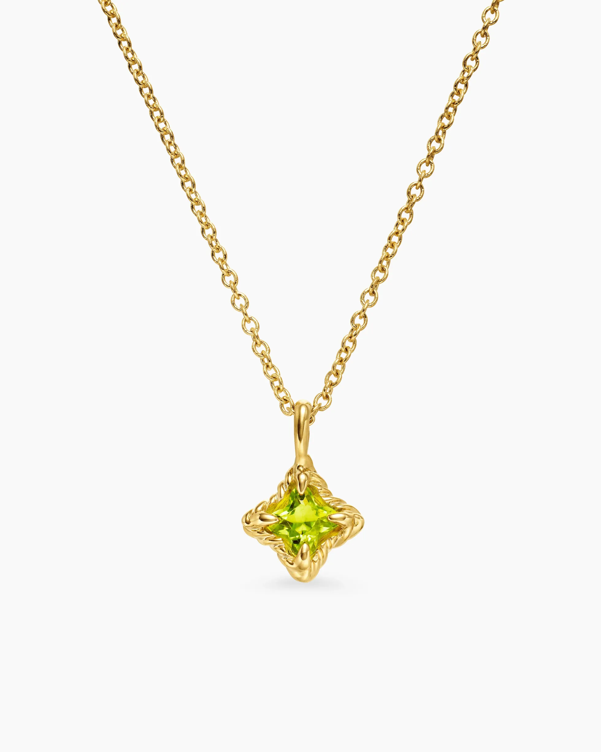 Cable Collectibles® Teen Quad Necklace 18K Yellow Gold with Peridot