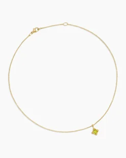 Cable Collectibles® Teen Quad Necklace 18K Yellow Gold with Peridot