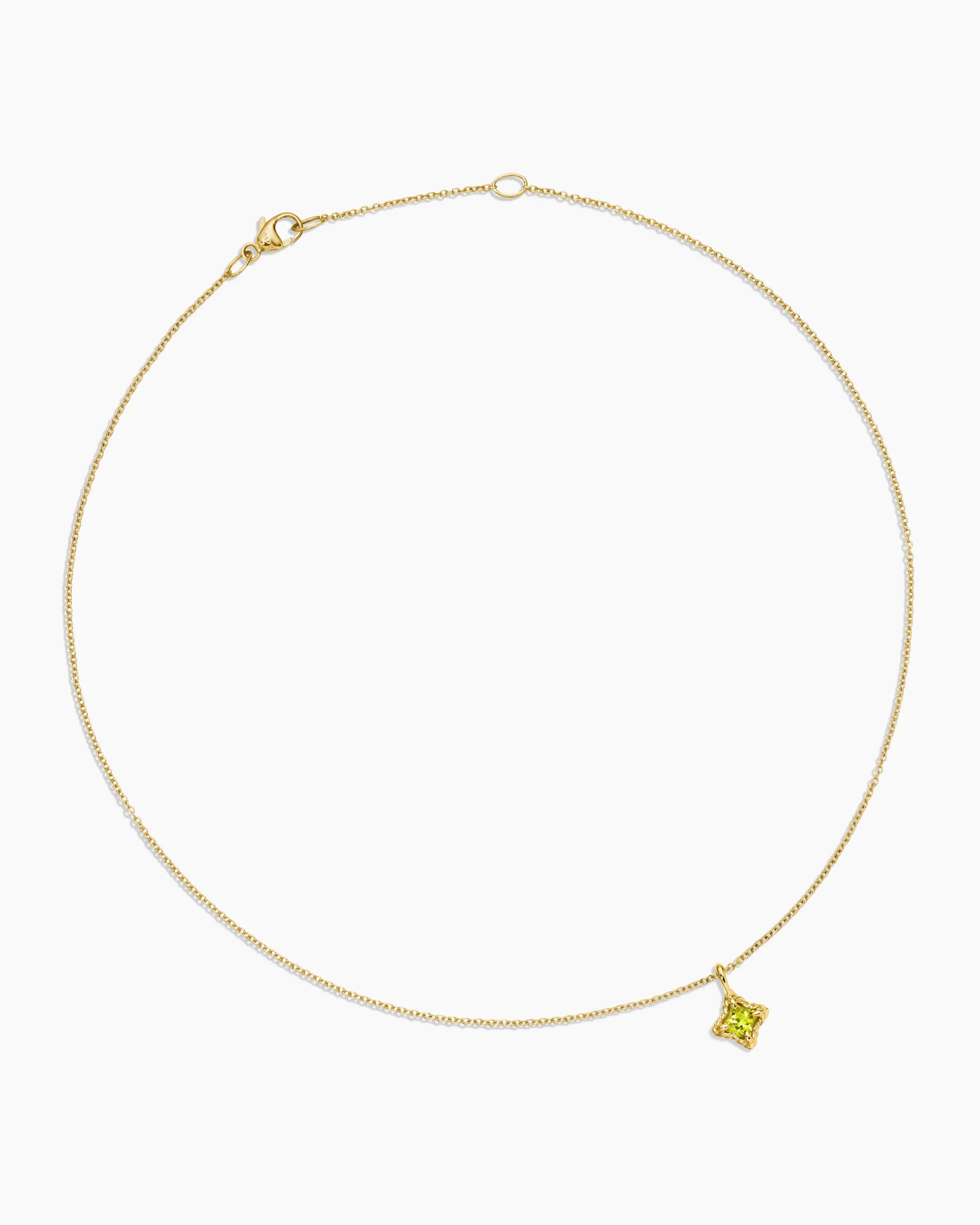 Cable Collectibles® Teen Quad Necklace 18K Yellow Gold with Peridot