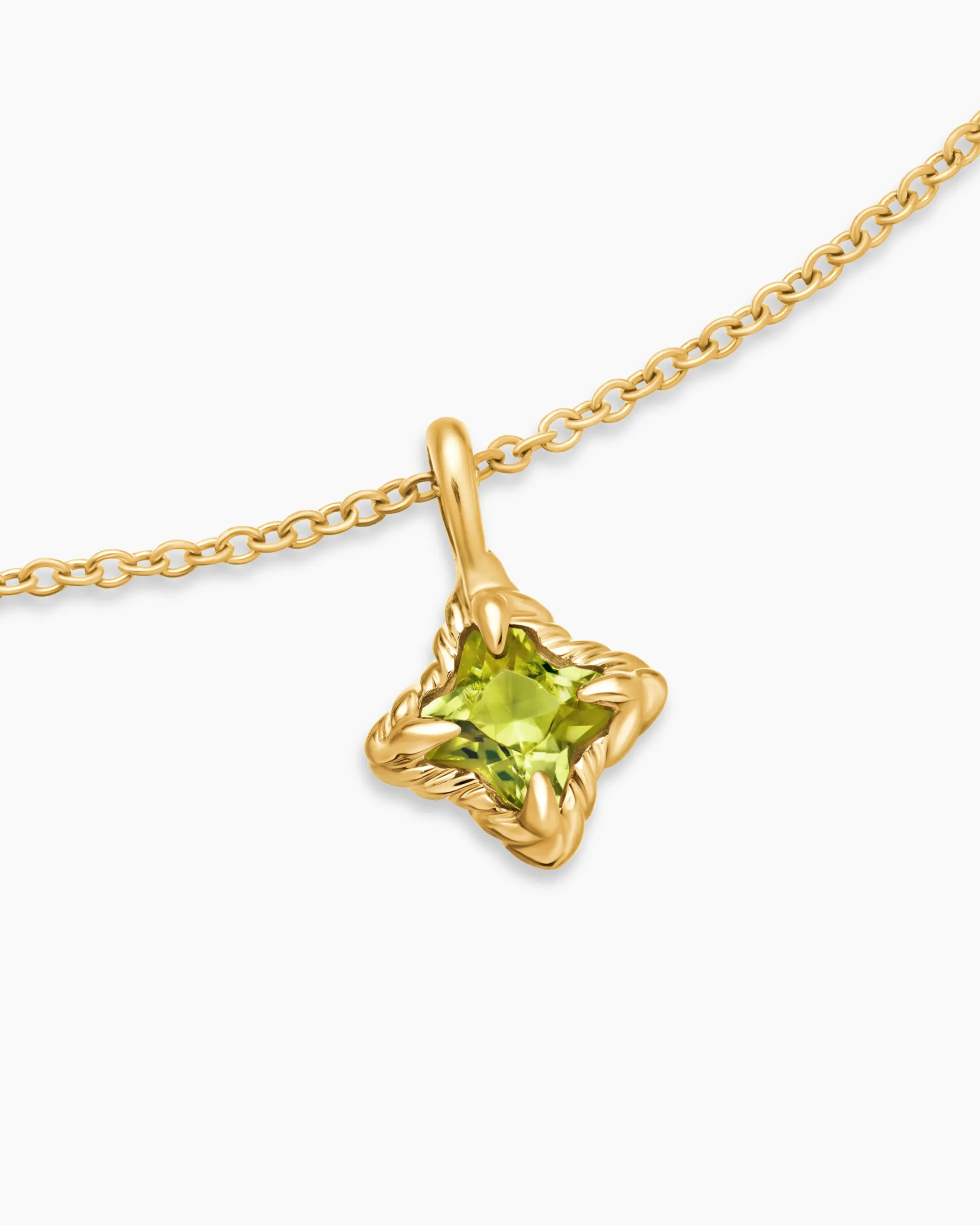 Cable Collectibles® Teen Quad Necklace 18K Yellow Gold with Peridot