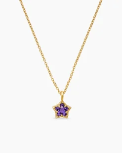 Cable Collectibles® Teen Star Necklace 18K Yellow Gold with Amethyst