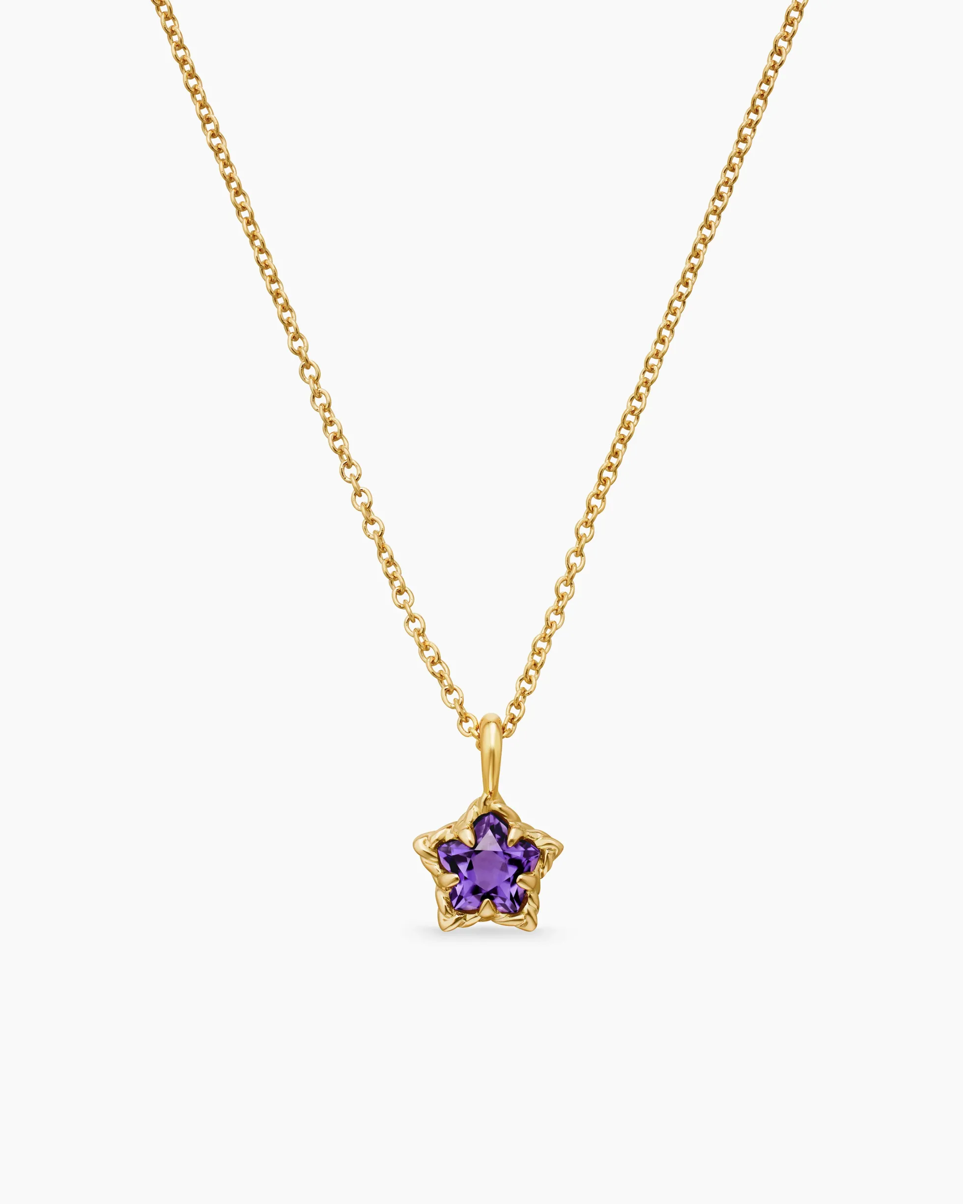 Cable Collectibles® Teen Star Necklace 18K Yellow Gold with Amethyst