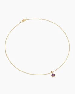 Cable Collectibles® Teen Star Necklace 18K Yellow Gold with Amethyst