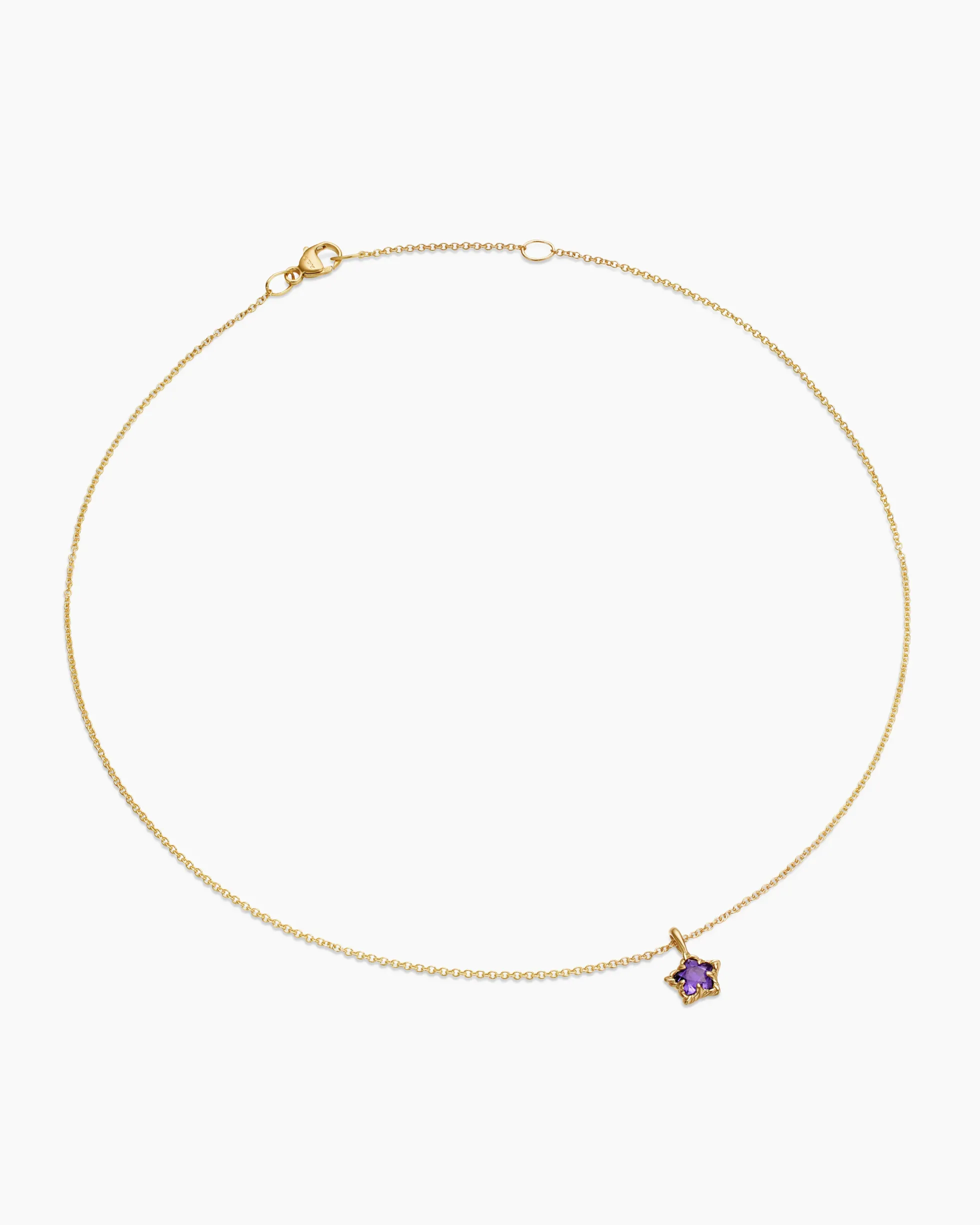 Cable Collectibles® Teen Star Necklace 18K Yellow Gold with Amethyst