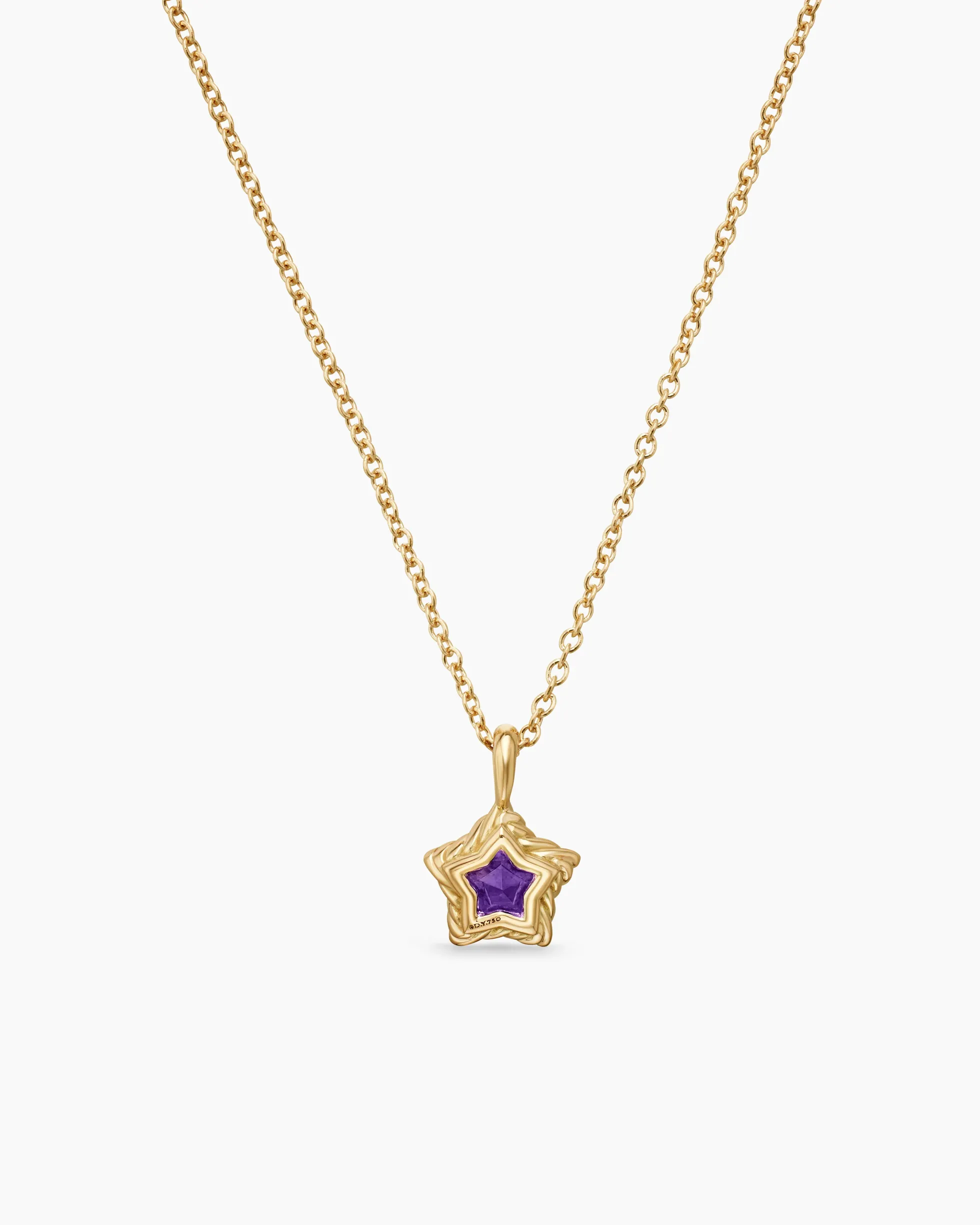 Cable Collectibles® Teen Star Necklace 18K Yellow Gold with Amethyst