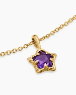 Cable Collectibles® Teen Star Necklace 18K Yellow Gold with Amethyst