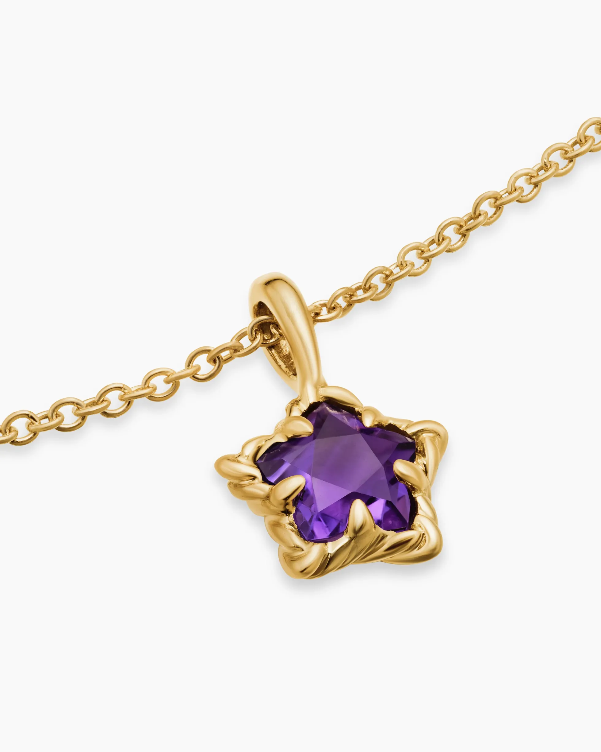 Cable Collectibles® Teen Star Necklace 18K Yellow Gold with Amethyst