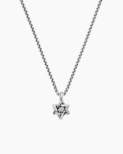 Cable Collectibles® Teen Star of David Necklace Sterling Silver with Center Diamond