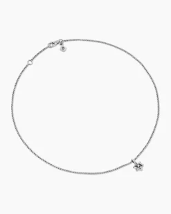 Cable Collectibles® Teen Star of David Necklace Sterling Silver with Center Diamond