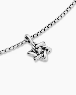 Cable Collectibles® Teen Star of David Necklace Sterling Silver with Center Diamond