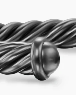 Cable Cuff Bracelet Grey Aluminum, 6mm