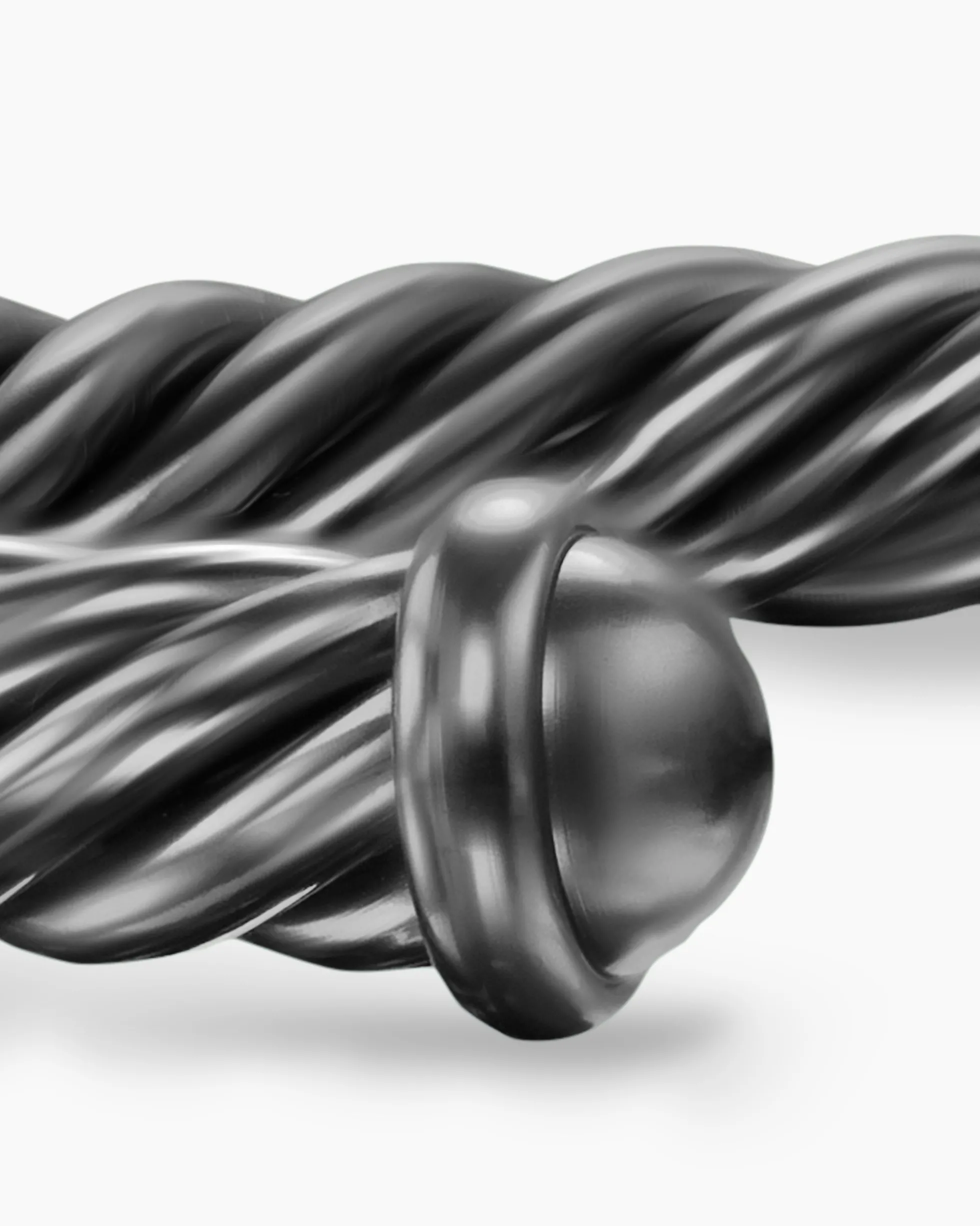 Cable Cuff Bracelet Grey Aluminum, 6mm
