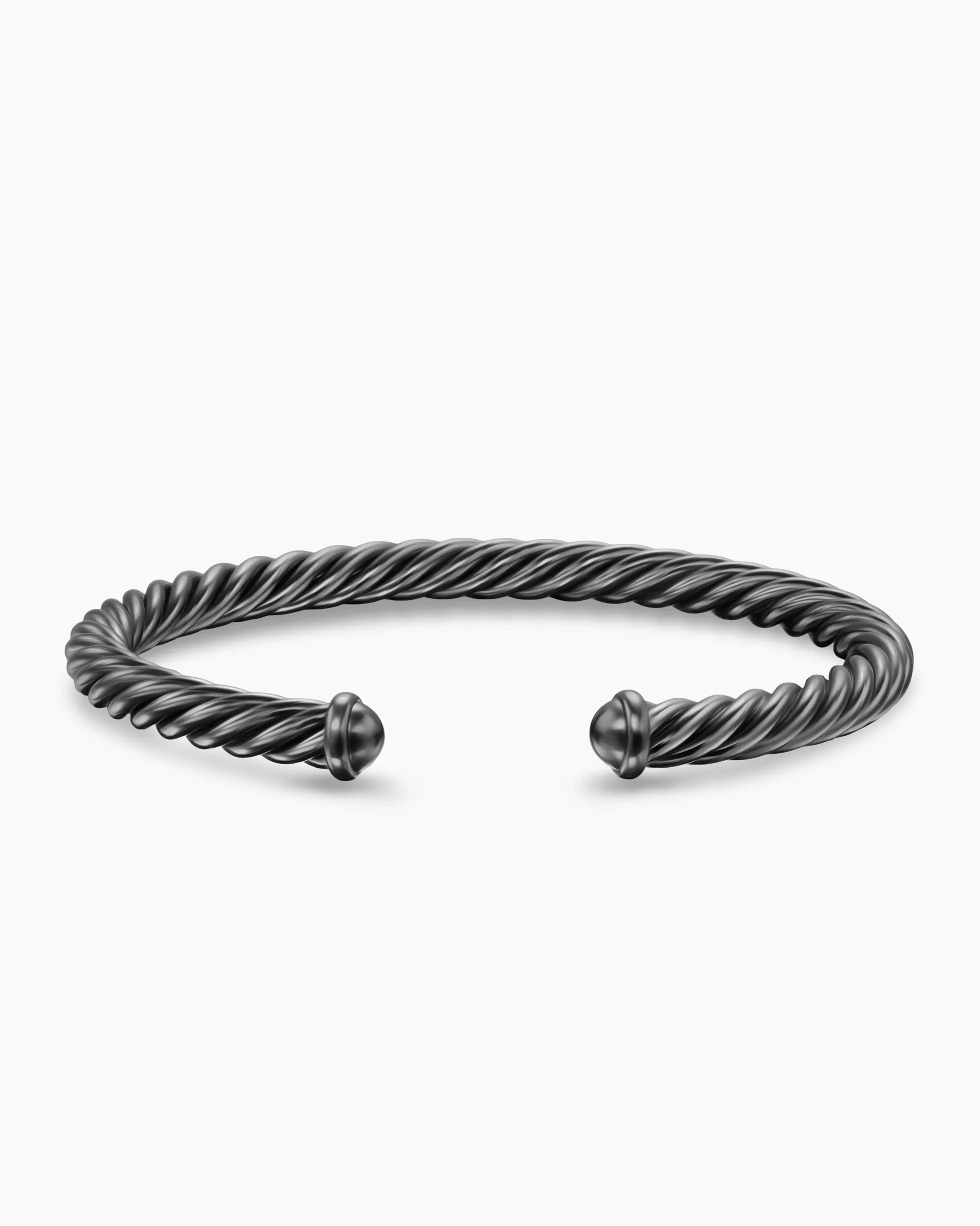 Cable Cuff Bracelet Grey Aluminum, 6mm