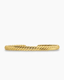 Cable Cuff Bracelet 18K Yellow Gold, 6mm