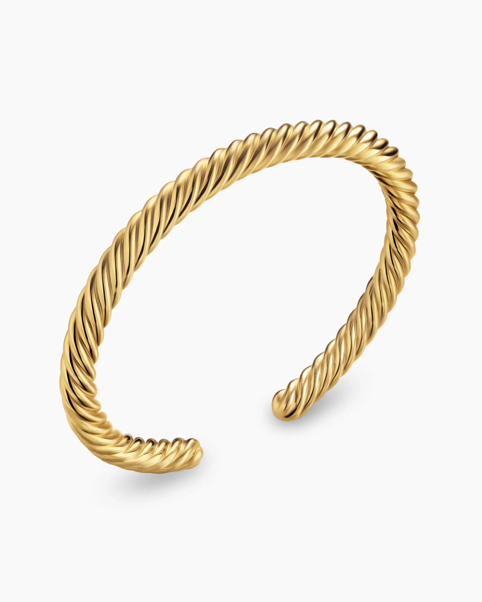 Cable Cuff Bracelet 18K Yellow Gold, 6mm