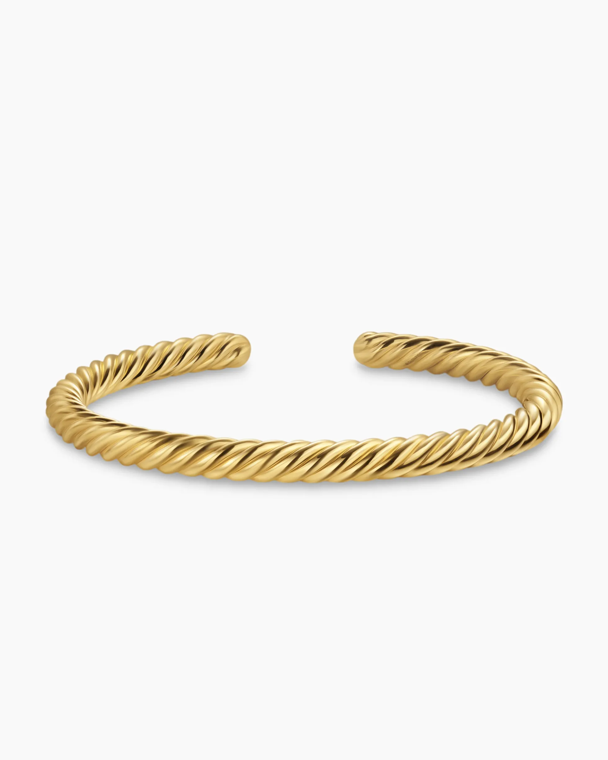 Cable Cuff Bracelet 18K Yellow Gold, 6mm