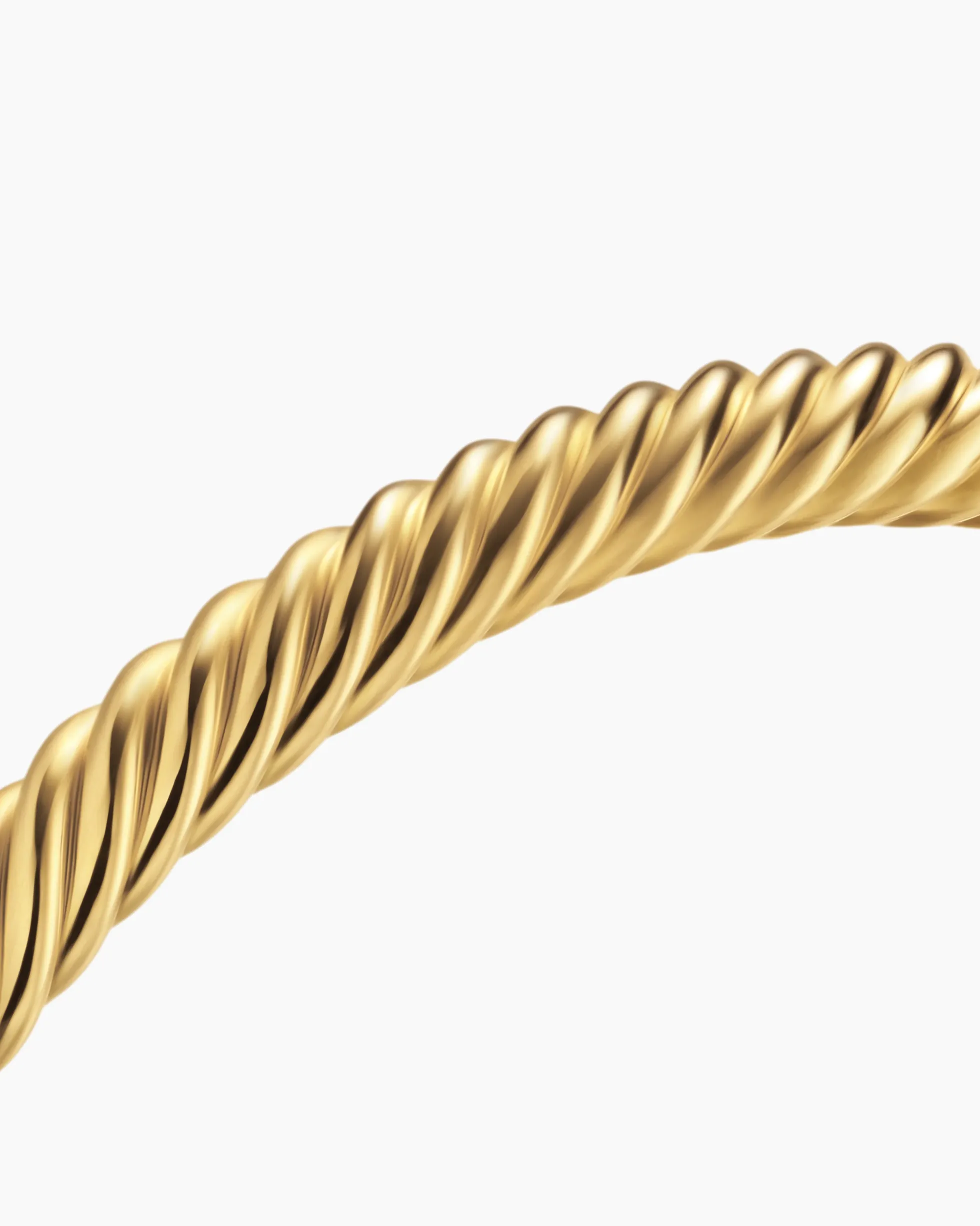 Cable Cuff Bracelet 18K Yellow Gold, 6mm