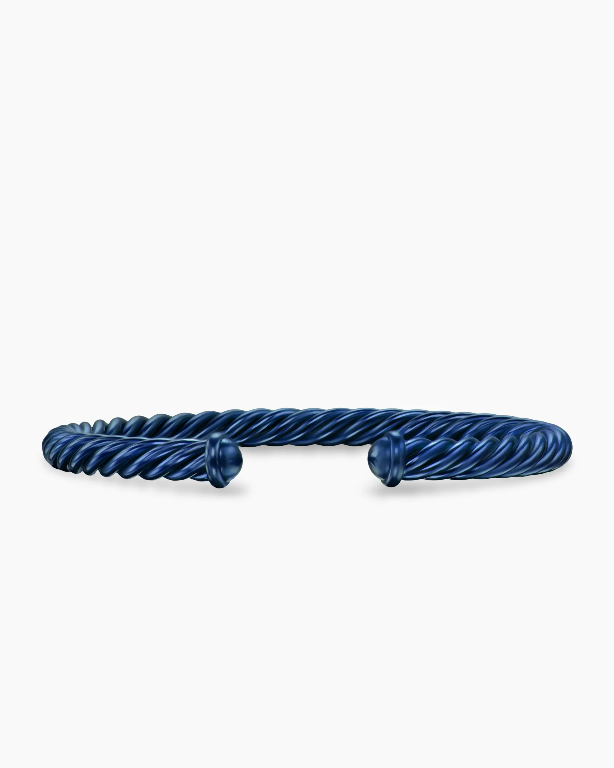 Cable Cuff Bracelet Navy Aluminum, 6mm
