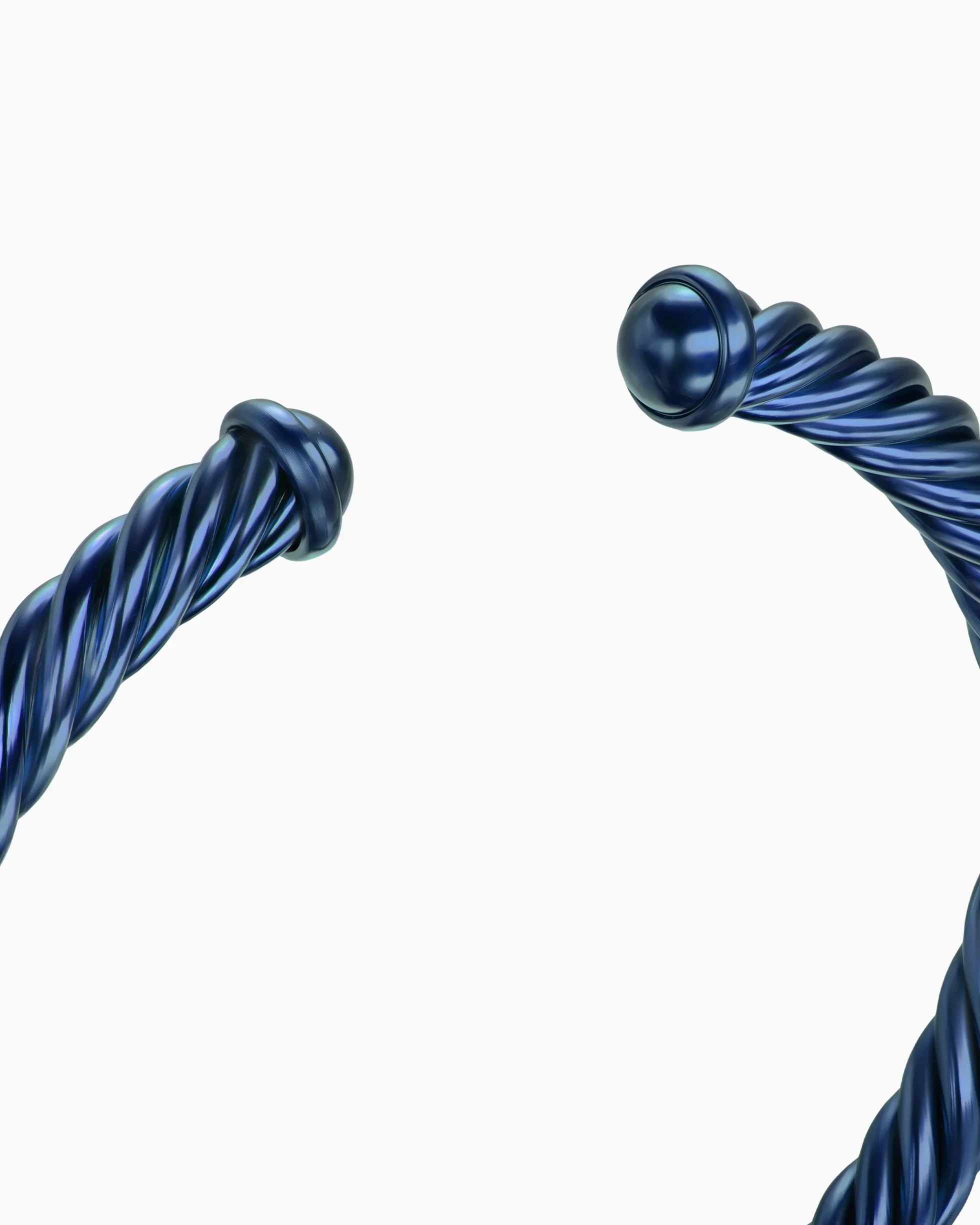 Cable Cuff Bracelet Navy Aluminum, 6mm