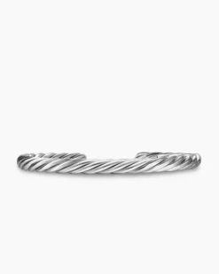 Cable Cuff Bracelet Sterling Silver, 6mm