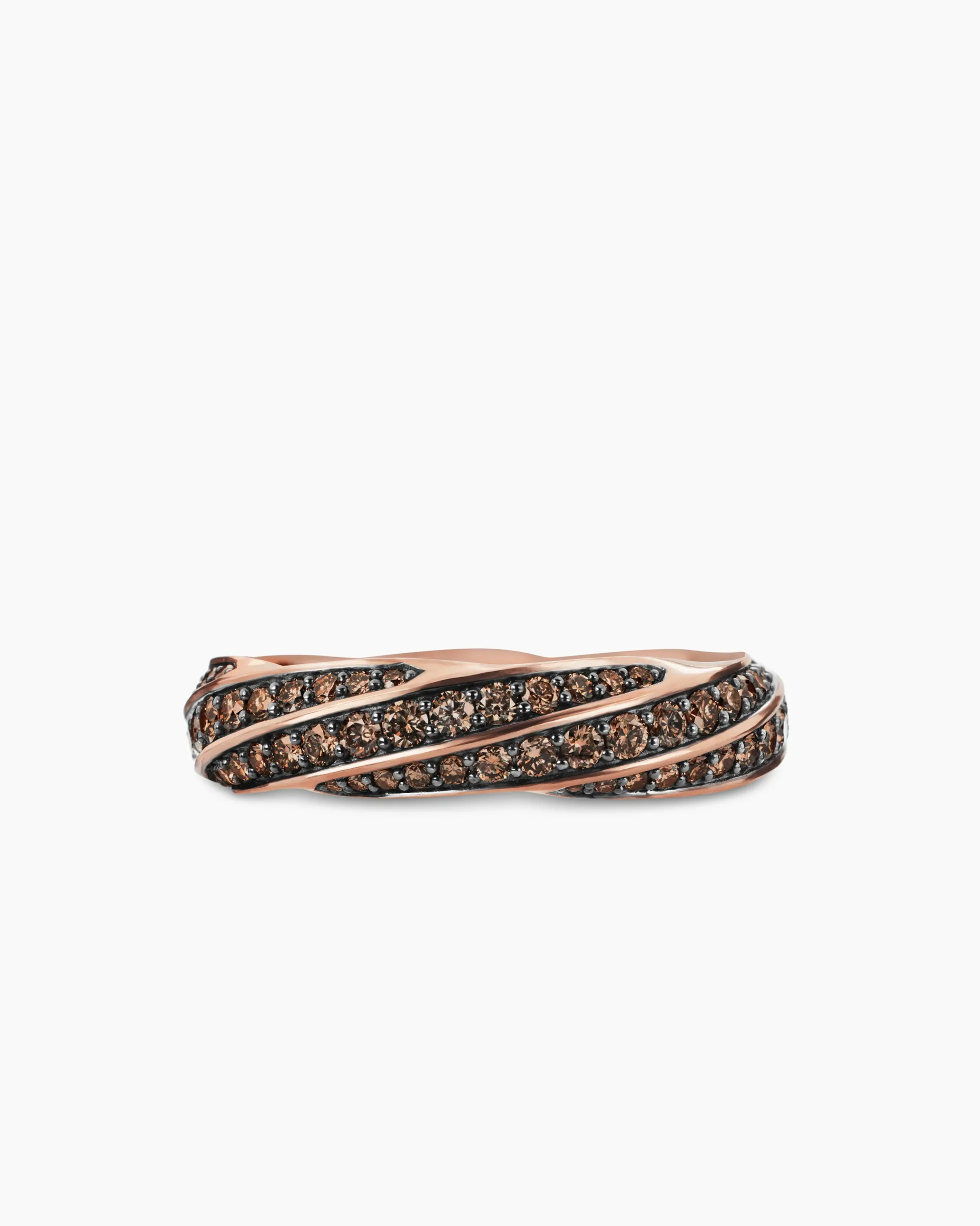 Cable Edge® Band Ring 18K Rose Gold with Cognac Diamonds, 6mm