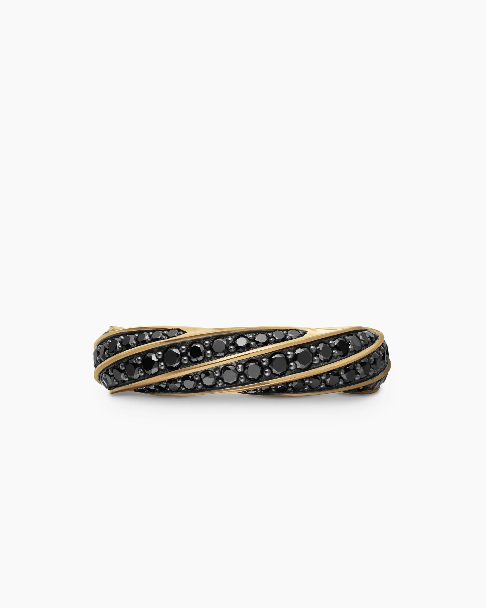Cable Edge® Band Ring 18K Yellow Gold with Black Diamonds, 6mm
