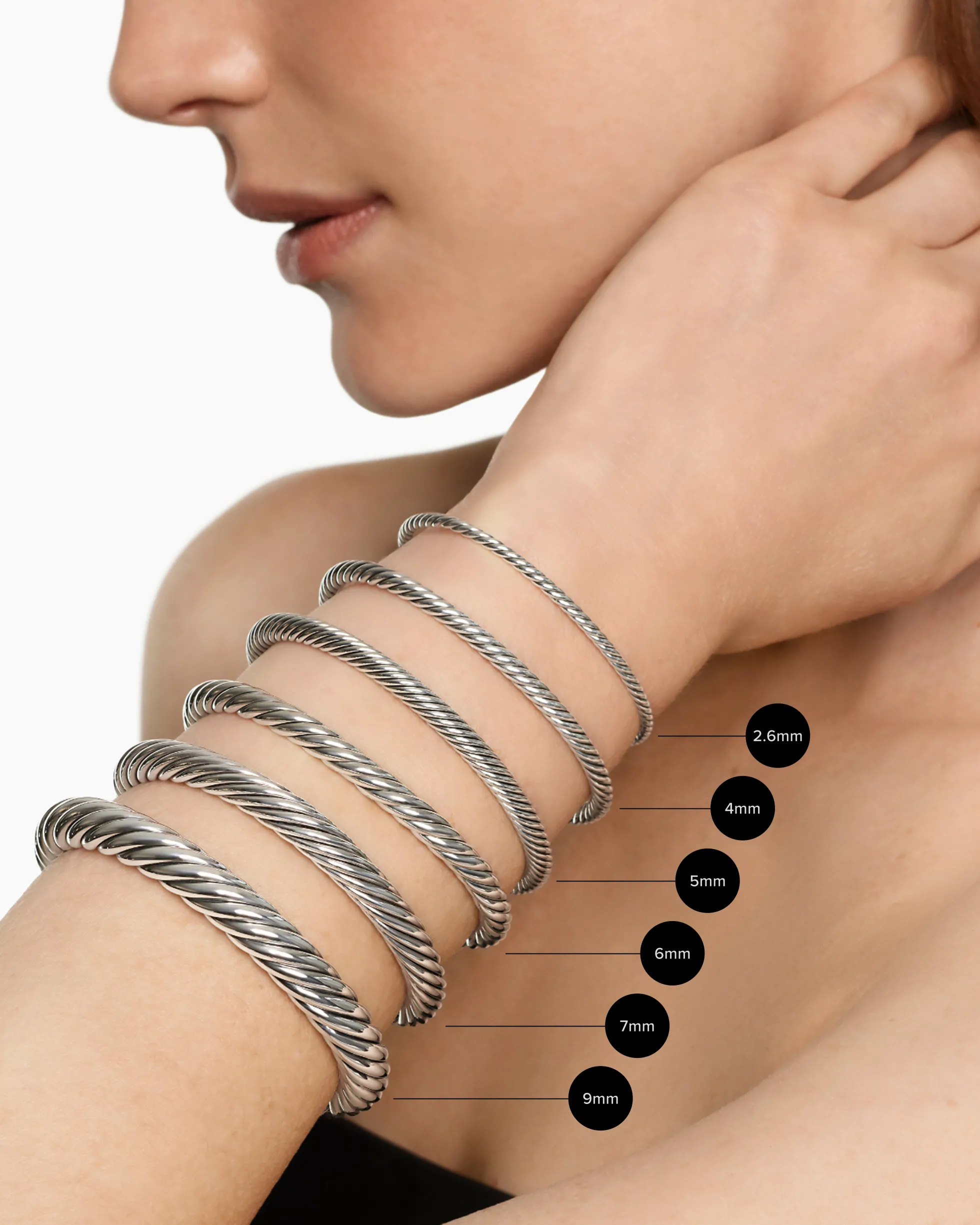 Cable Flex® Bracelet Sterling Silver with 14K Yellow Gold and Pearls, 4mm