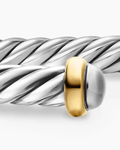 Cable Flex® Bracelet Sterling Silver with 14K Yellow Gold, 4mm