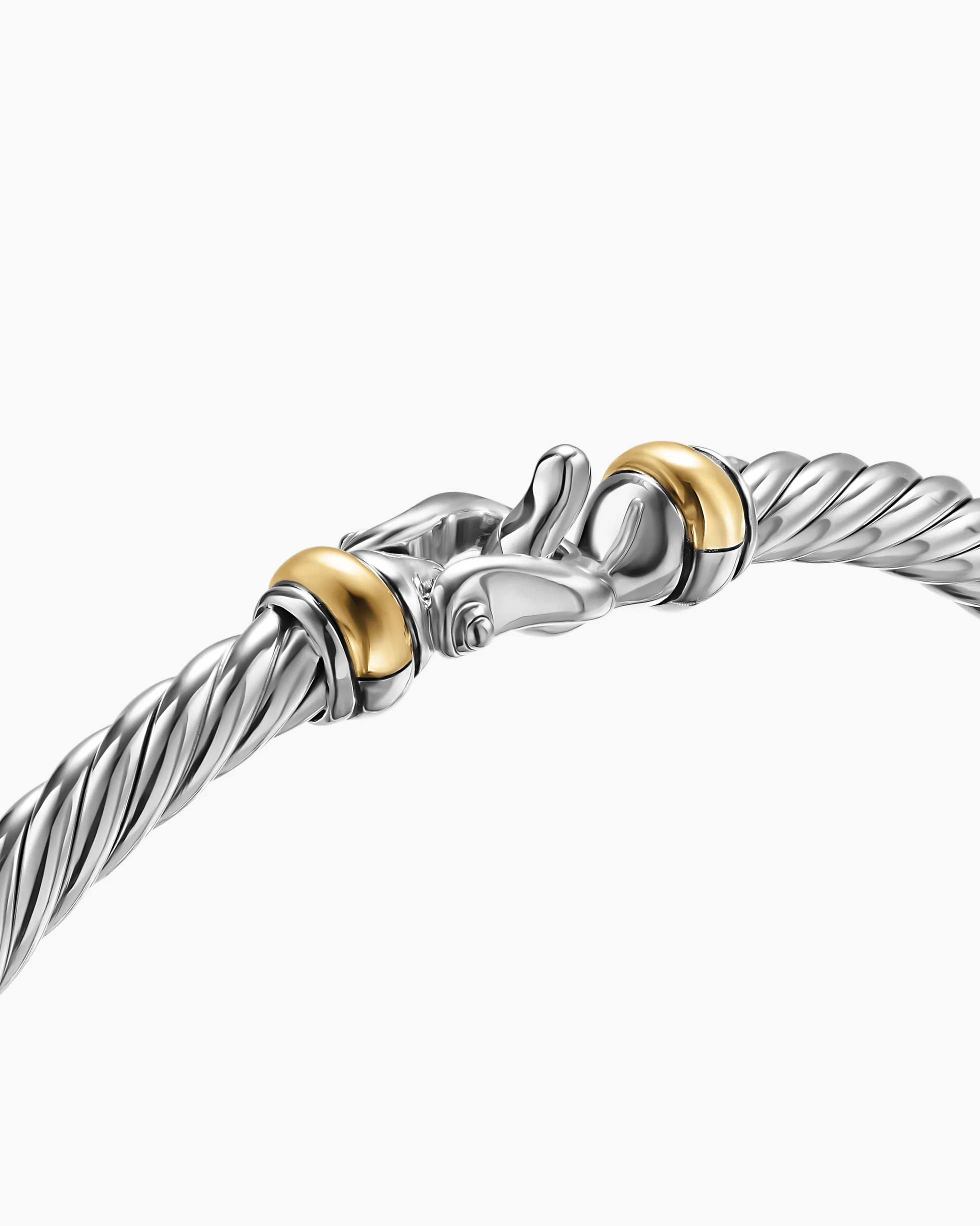 Cable Flex® Buckle Bracelet Sterling Silver with 14K Yellow Gold, 4mm