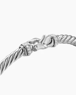 Cable Flex® Buckle Bracelet Sterling Silver with Diamonds, 4mm