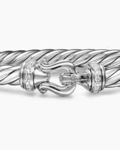 Cable Flex® Buckle Bracelet Sterling Silver with Diamonds, 6mm