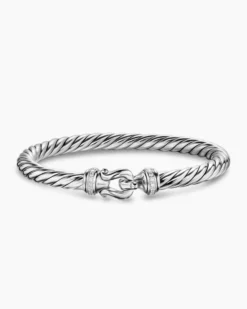 Cable Flex® Buckle Bracelet Sterling Silver with Diamonds, 6mm