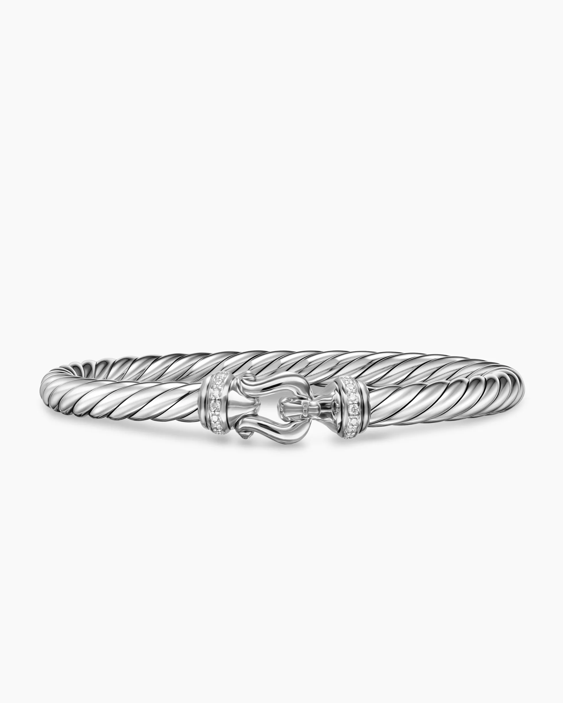 Cable Flex® Buckle Bracelet Sterling Silver with Diamonds, 6mm