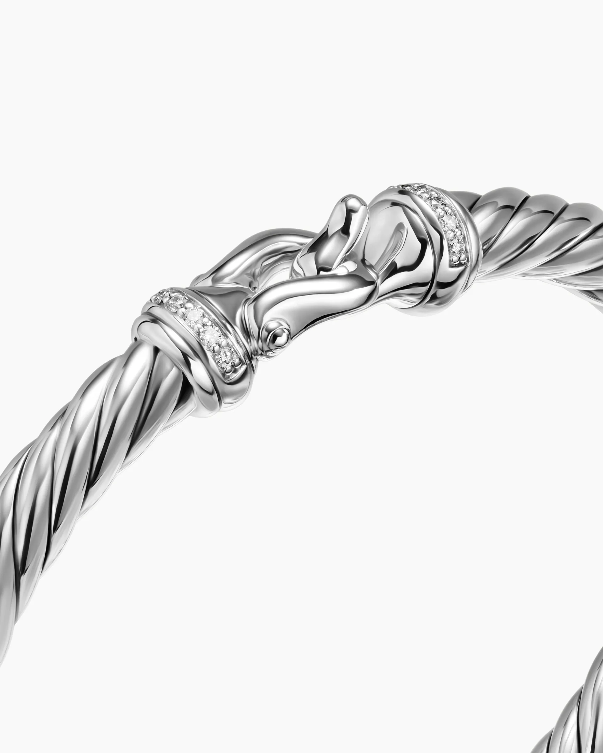 Cable Flex® Buckle Bracelet Sterling Silver with Diamonds, 6mm