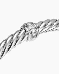 Cable Flex® Center Station Bracelet Sterling Silver with Diamonds, 6mm