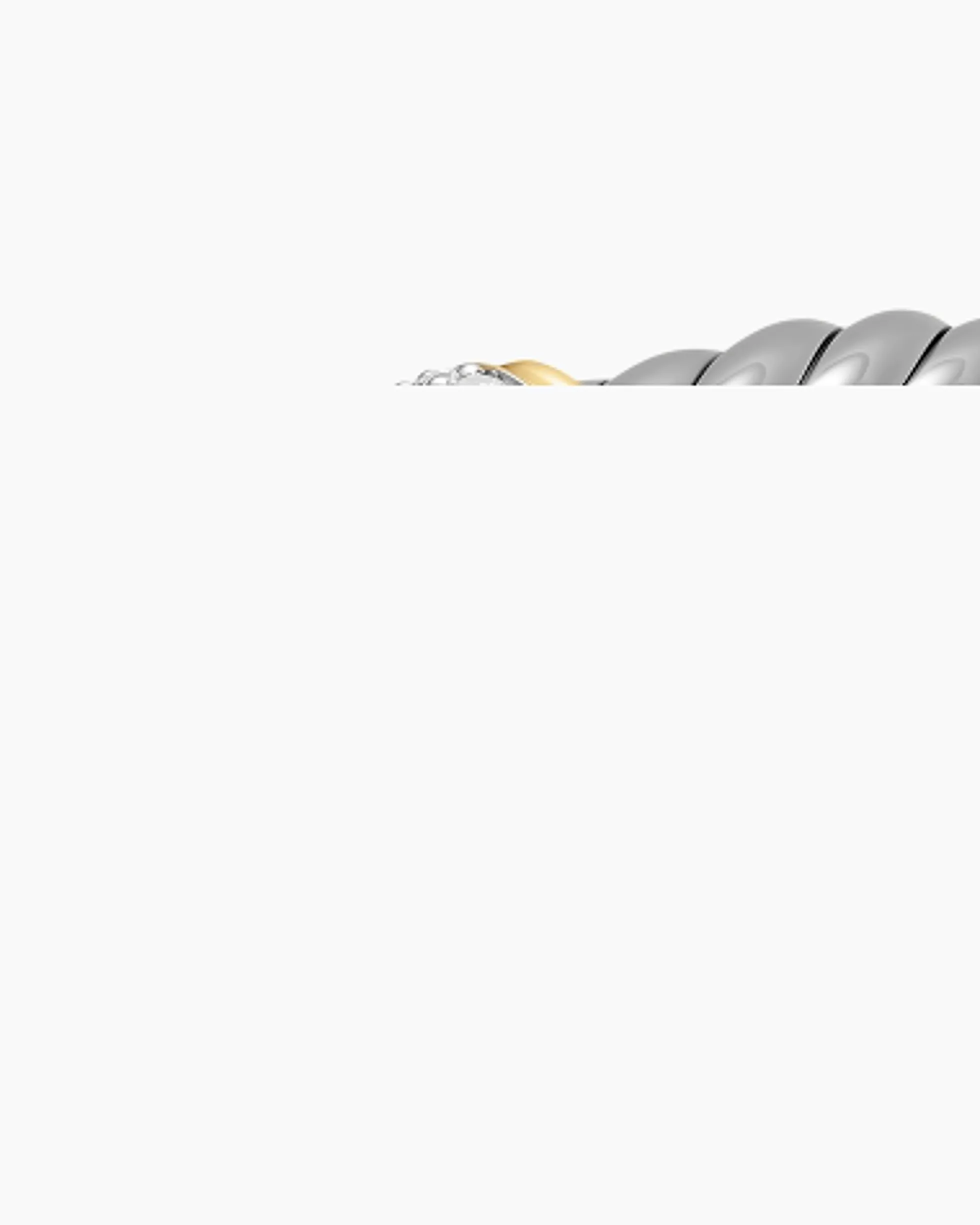 Cable Flex® Center Station Bracelet Sterling Silver with 14K Yellow Gold and Diamonds, 6mm