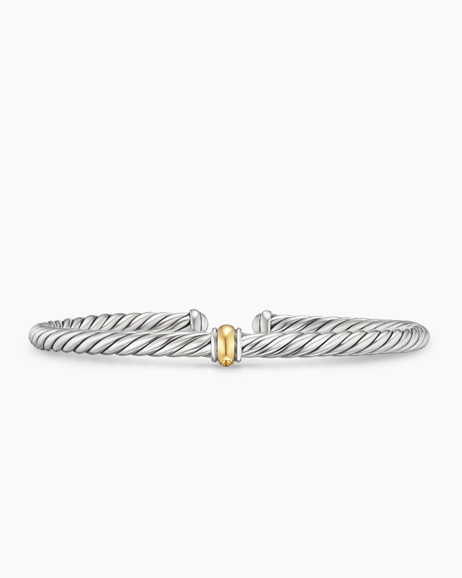 Cable Flex® Station Bracelet Sterling Silver with 14K Yellow Gold, 4mm