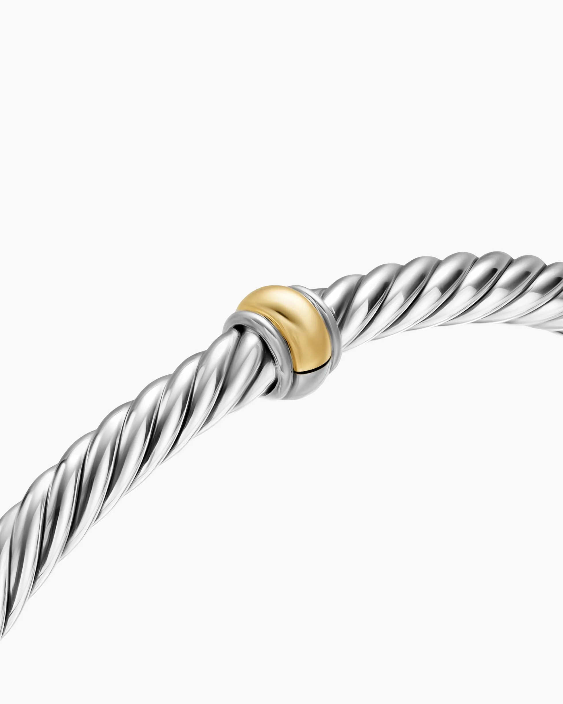 Cable Flex® Station Bracelet Sterling Silver with 14K Yellow Gold, 4mm