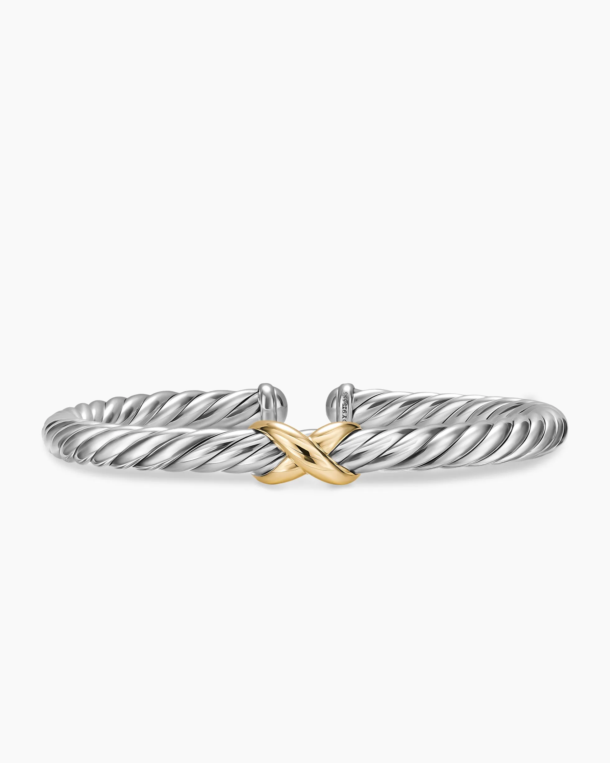 Cable Flex® X Bracelet Sterling Silver with 14K Yellow Gold, 6mm