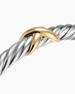 Cable Flex® X Bracelet Sterling Silver with 14K Yellow Gold, 6mm
