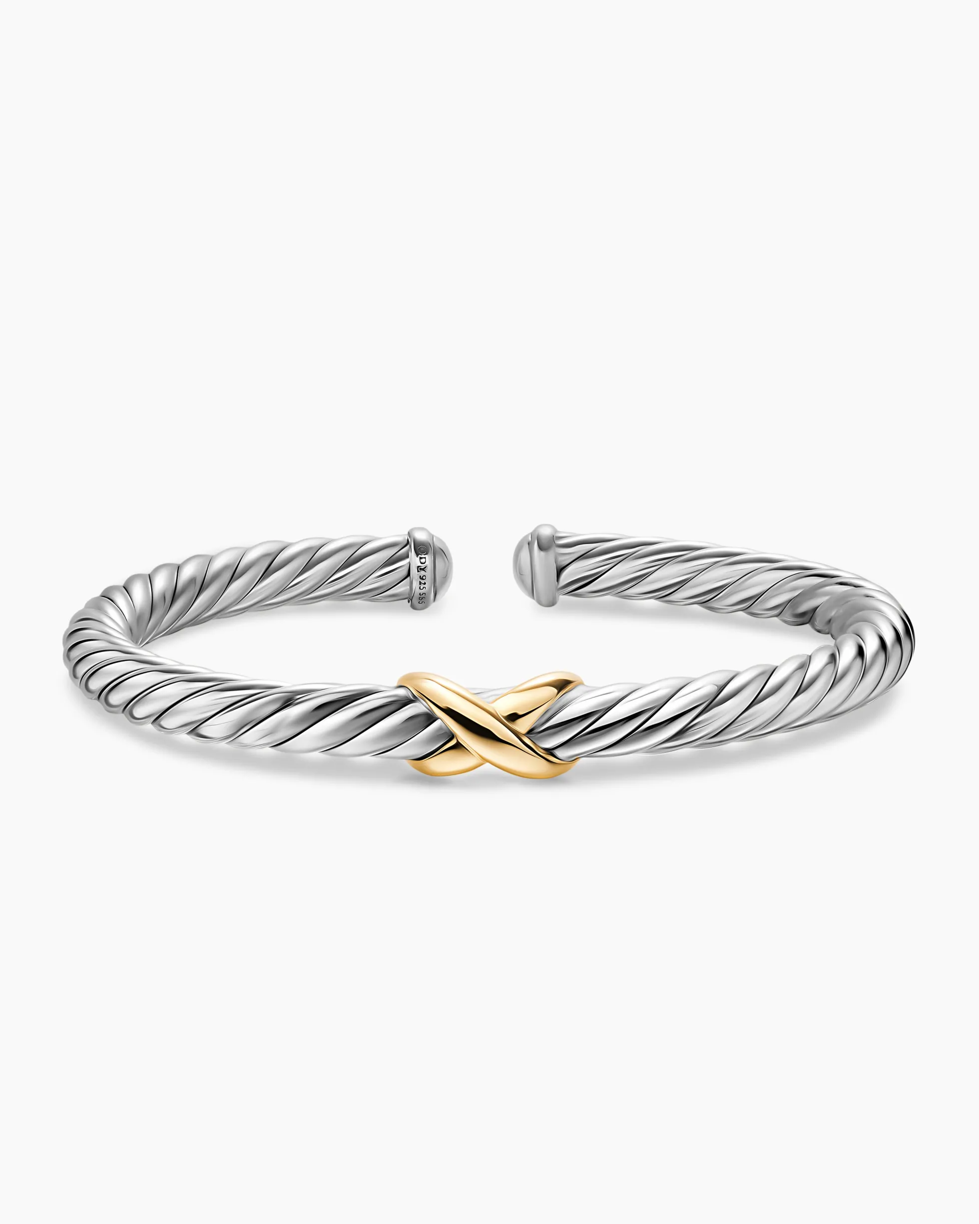 Cable Flex® X Bracelet Sterling Silver with 14K Yellow Gold, 6mm