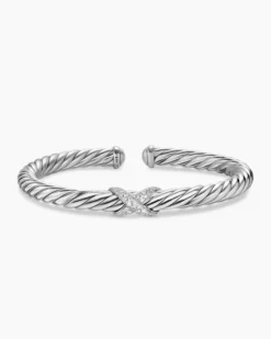 Cable Flex® X Bracelet Sterling Silver with Diamonds, 6mm