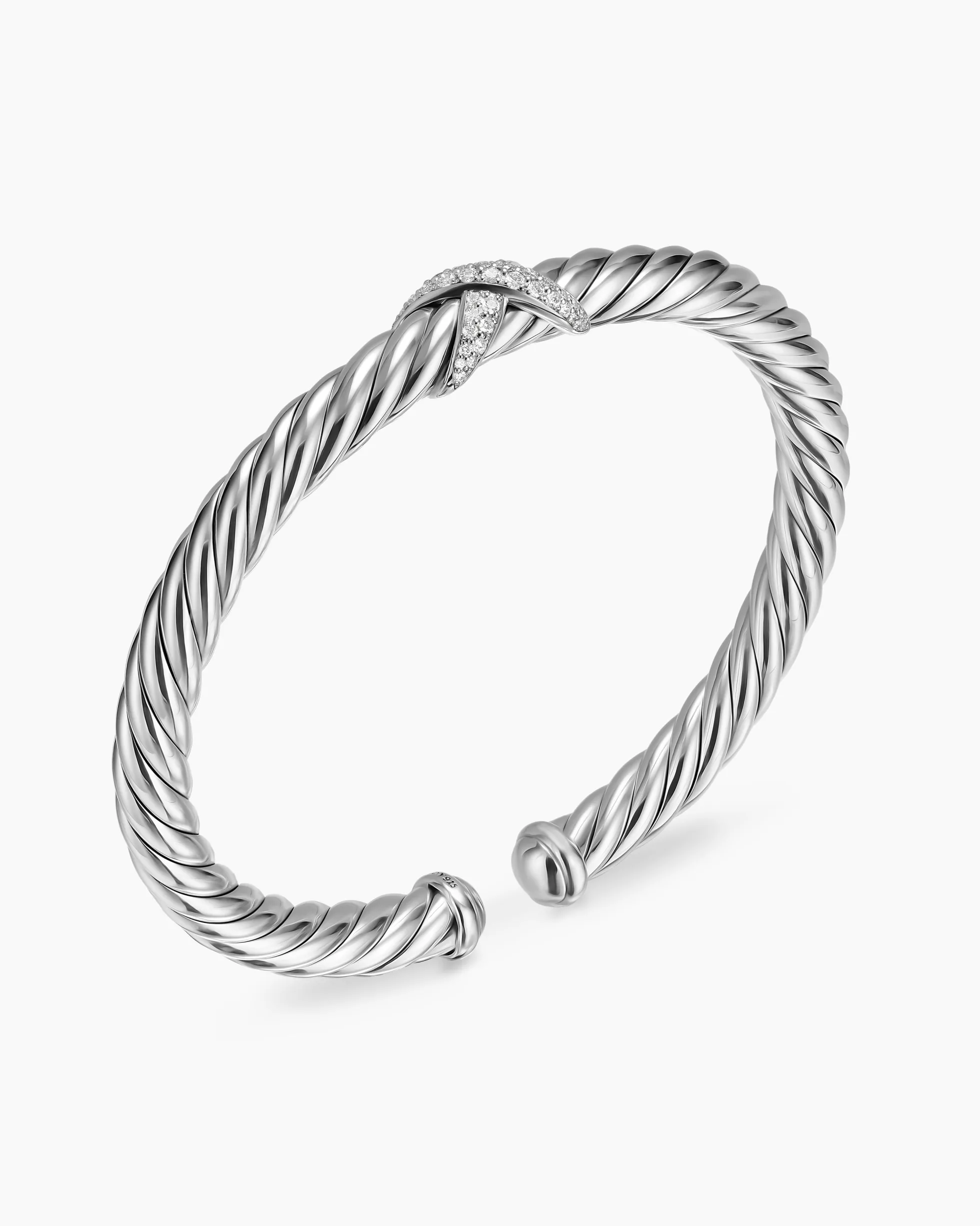 Cable Flex® X Bracelet Sterling Silver with Diamonds, 6mm