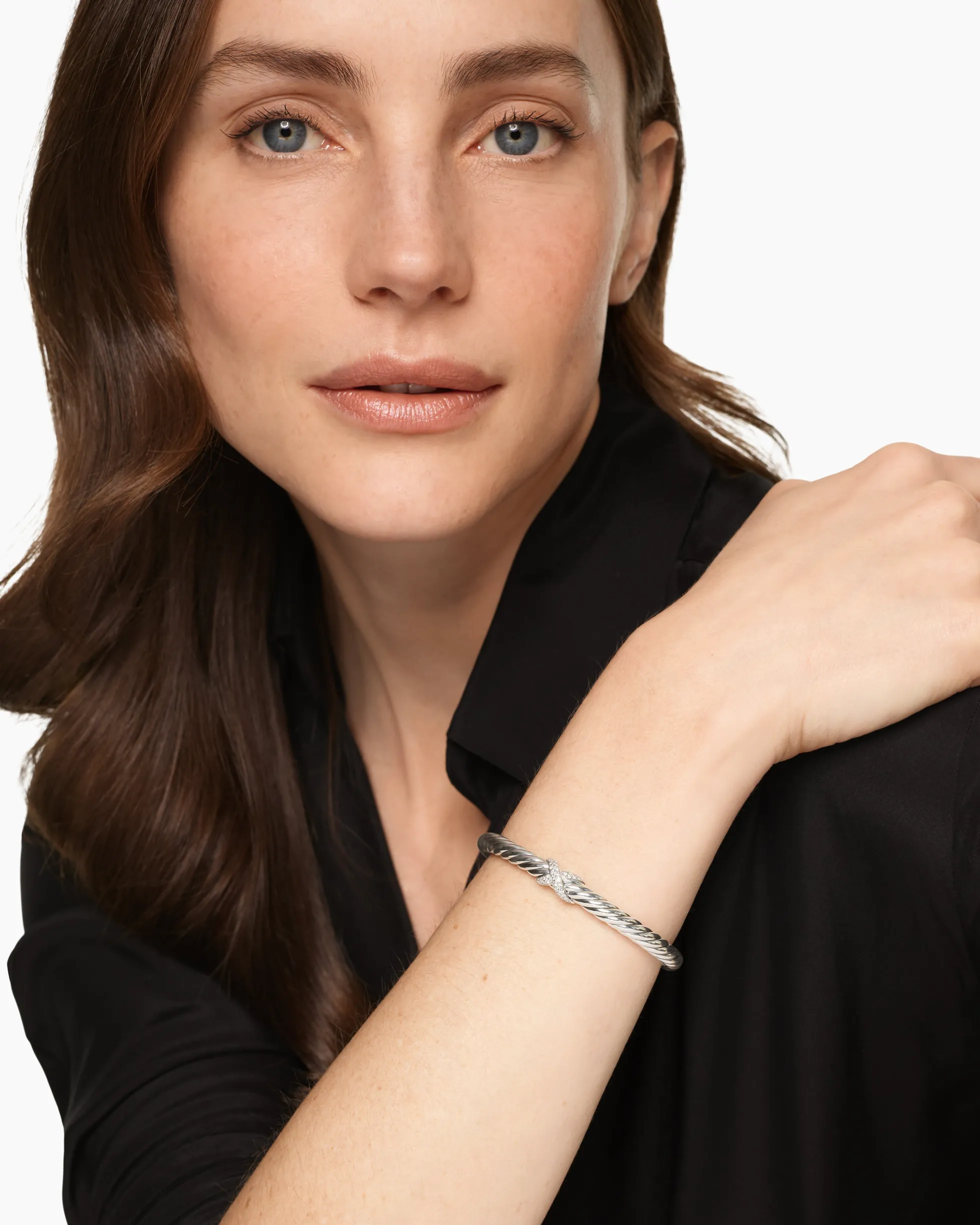 Cable Flex® X Bracelet Sterling Silver with Diamonds, 6mm