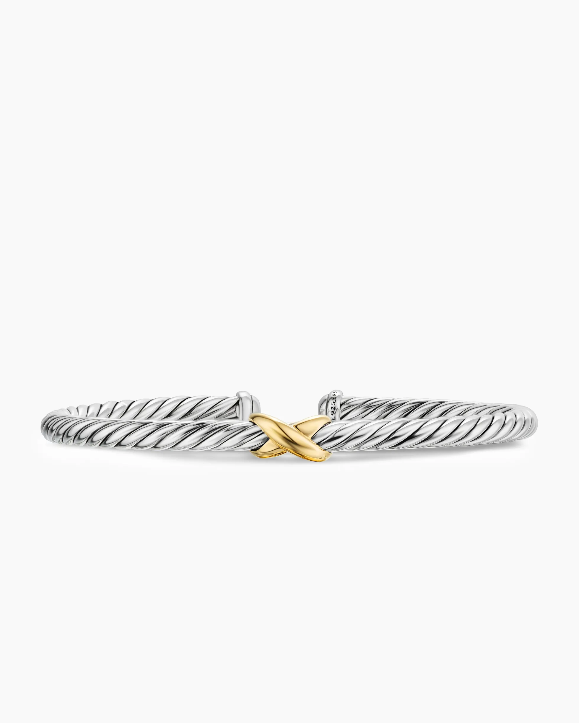 Cable Flex® X Station Bracelet Sterling Silver with 14K Yellow Gold, 4mm