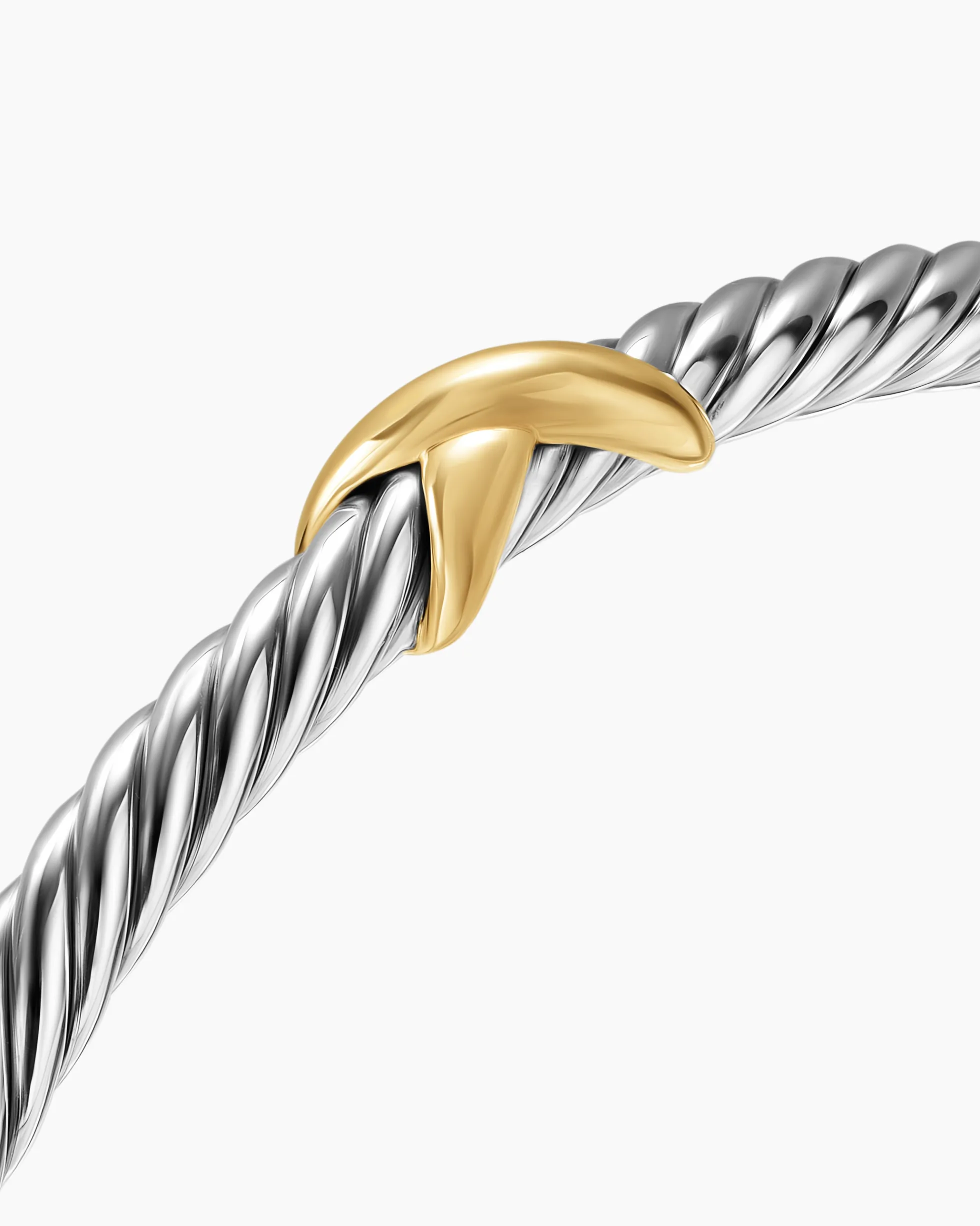 Cable Flex® X Station Bracelet Sterling Silver with 14K Yellow Gold, 4mm