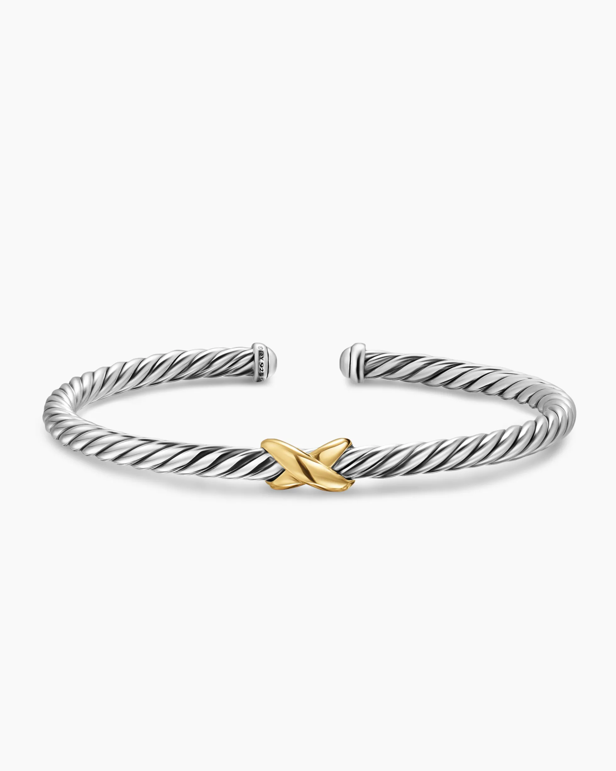 Cable Flex® X Station Bracelet Sterling Silver with 14K Yellow Gold, 4mm