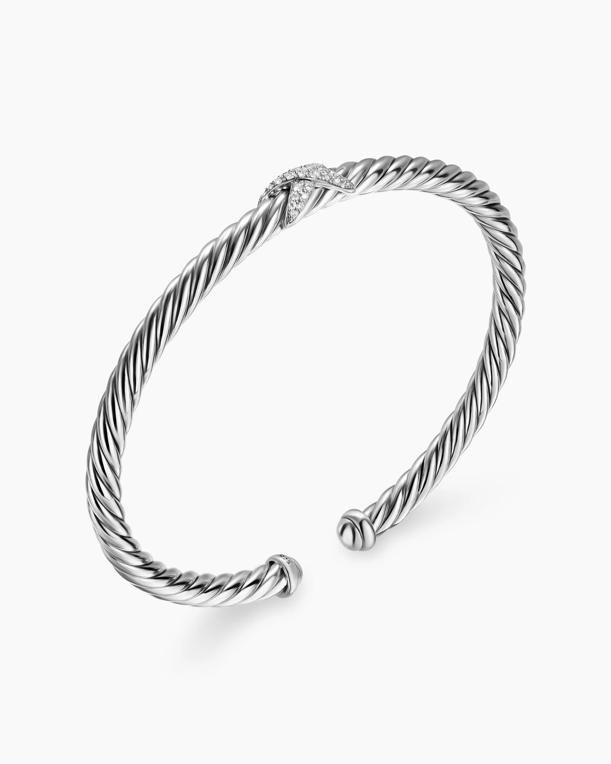 Cable Flex® X Station Bracelet Sterling Silver with Diamonds, 4mm